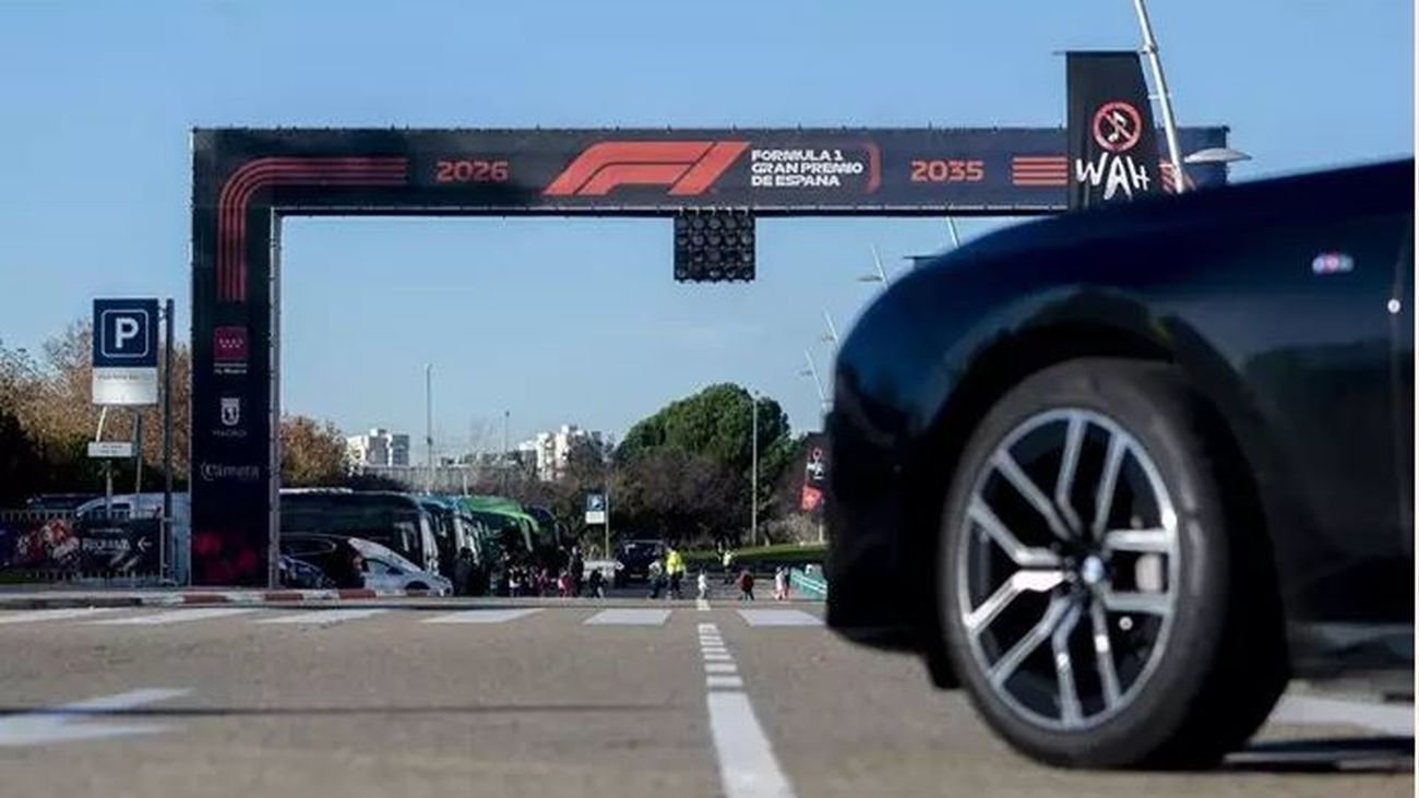 Arco de salida que tendrá el Gran Premio de España de Fórmula 1, en IFEMA