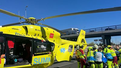 Herido grave un motorista en un accidente en  la A-2, en Alcalá de Henares